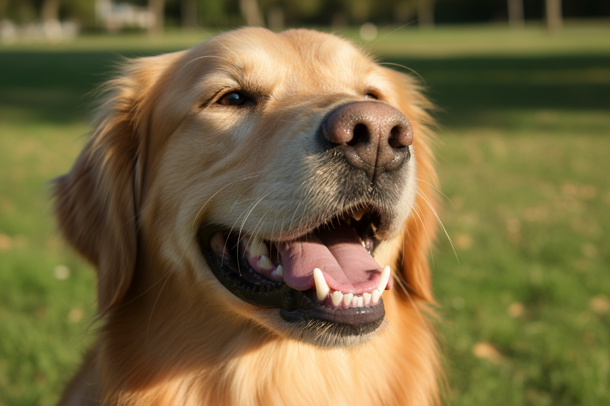 Clean white dog teeth