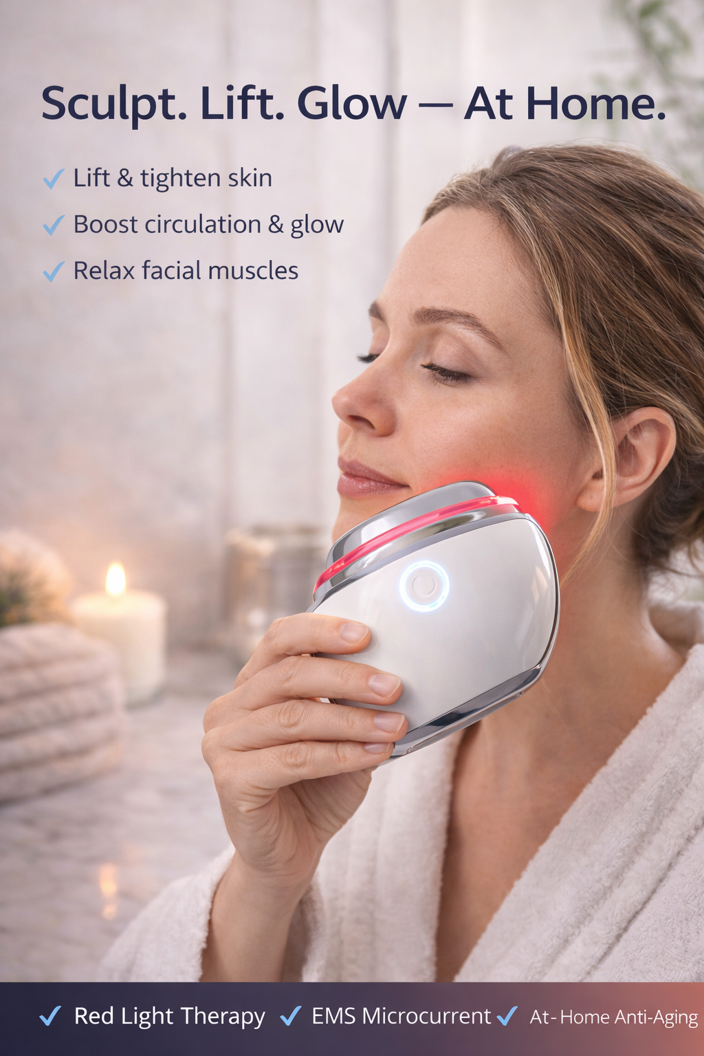 RevivePro Facial Revitalizer Pro - red light and EMS therapy device for anti-aging