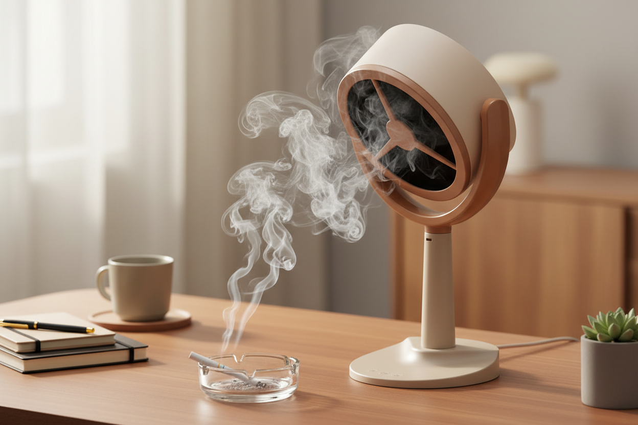 Range hood extracting cigarette smoke